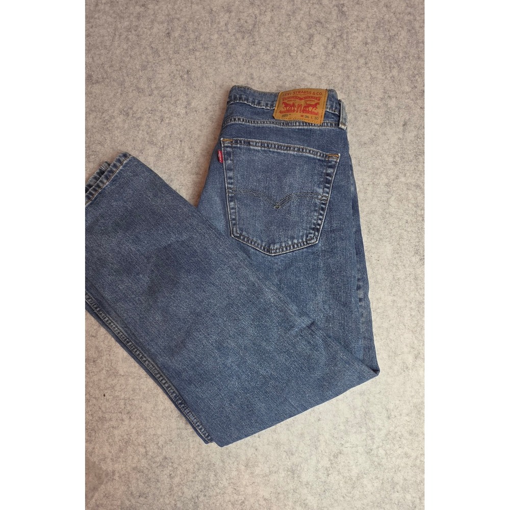 Levis 505 Regular Fit Straight Leg Jeans Mens 36x30 Medium Wash Blue Denim
